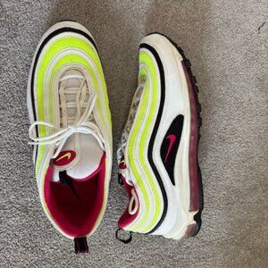 Nike Air Max 97 Sneakers – White/Volt/Pink/Black – Men’s Size 12